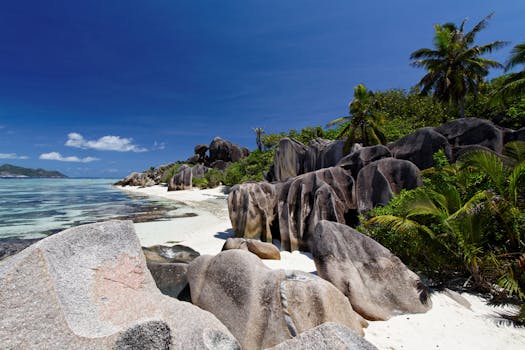 Seychellen Meer Strand Felsen