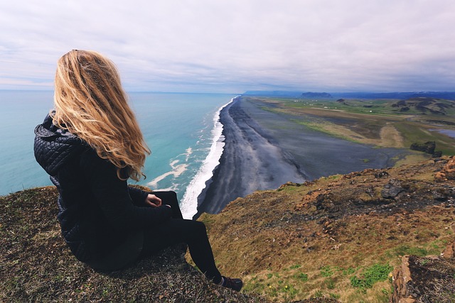 woman, beach, cliff, viewpoint, sea view, coastline, shore, shoreline, seashore, daylight, landscape, nature, ocean, outdoors, person, scenic, sea, sitting, travel, water, cliff, cliff, cliff, cliff, cliff, sea view, travel, travel